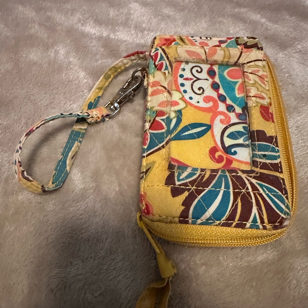 Vera Bradley Yellow and Blue Floral Wristlet